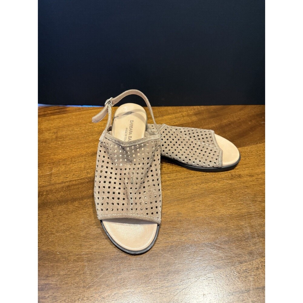 Barbara Barbieri Shoes Womens 7 Perforated Leather Made in Italy Sandals